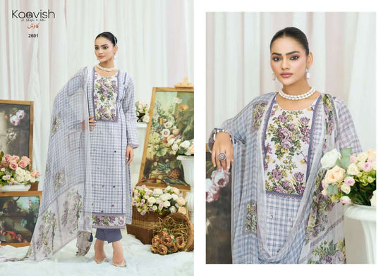 Kaavish Fashion Syraa Lawn Cotton Dress Material - Amrah Wholesale