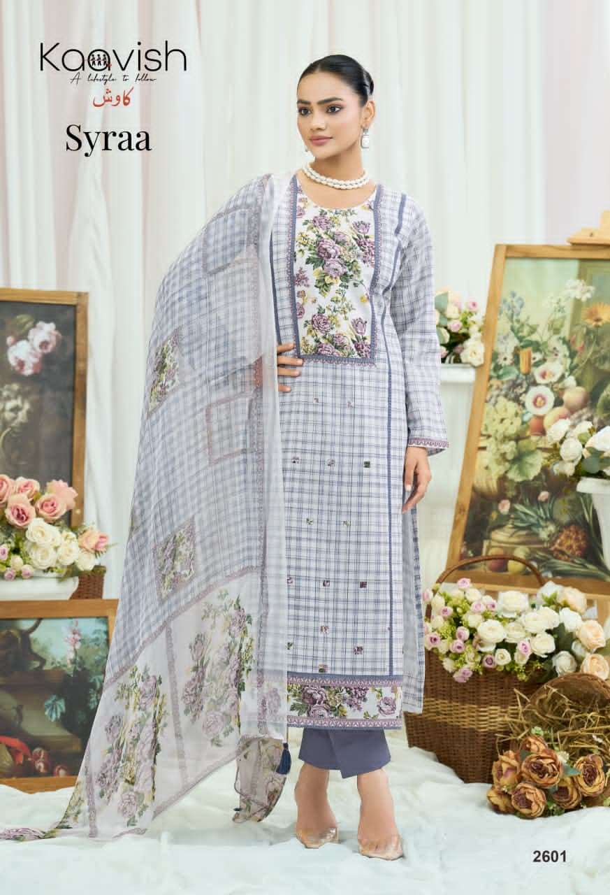 Kaavish Fashion Syraa Lawn Cotton Dress Material - Amrah Wholesale