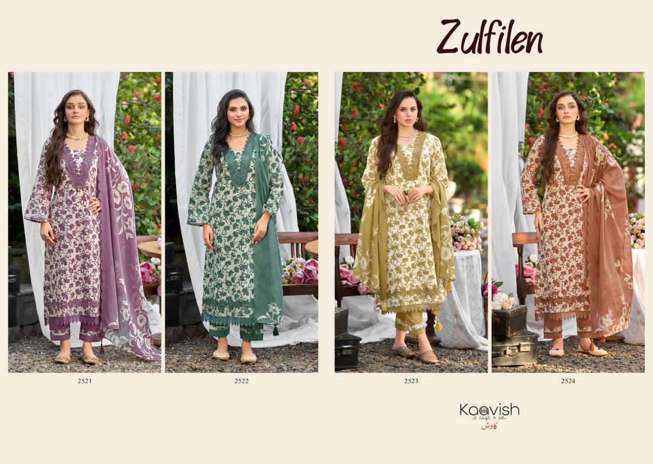 Kaavish Fashion Zulfilen Pure Lawn Cotton Pakistani Suit - Amrah Wholesale