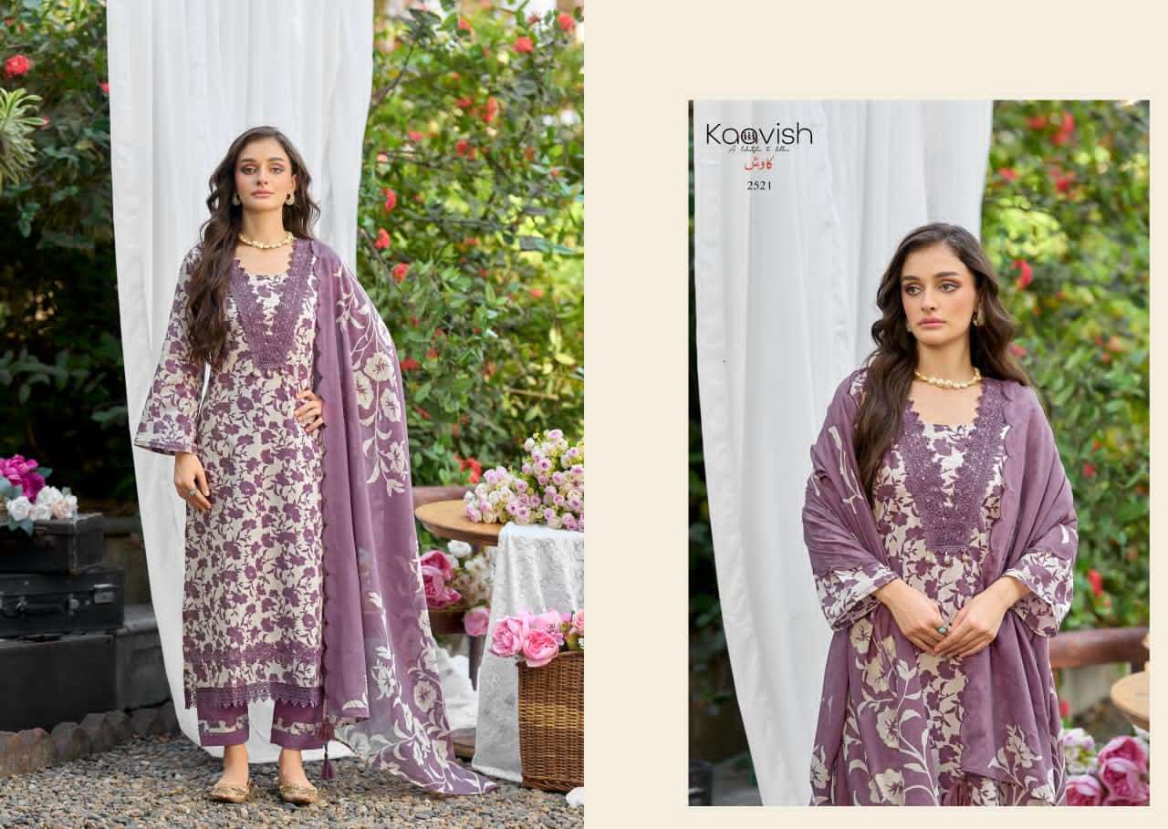 Kaavish Fashion Zulfilen Pure Lawn Cotton Pakistani Suit - Amrah Wholesale