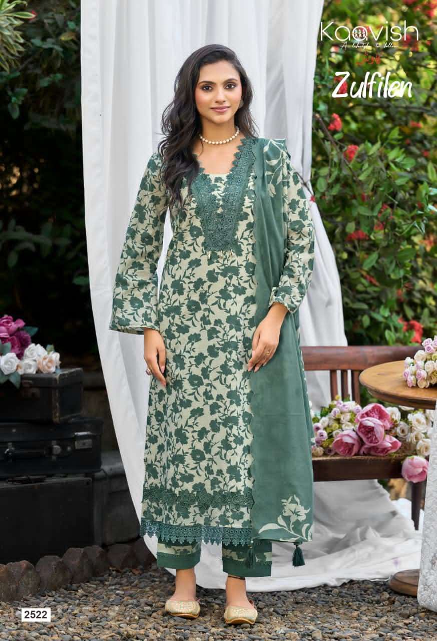 Kaavish Fashion Zulfilen Pure Lawn Cotton Pakistani Suit - Amrah Wholesale