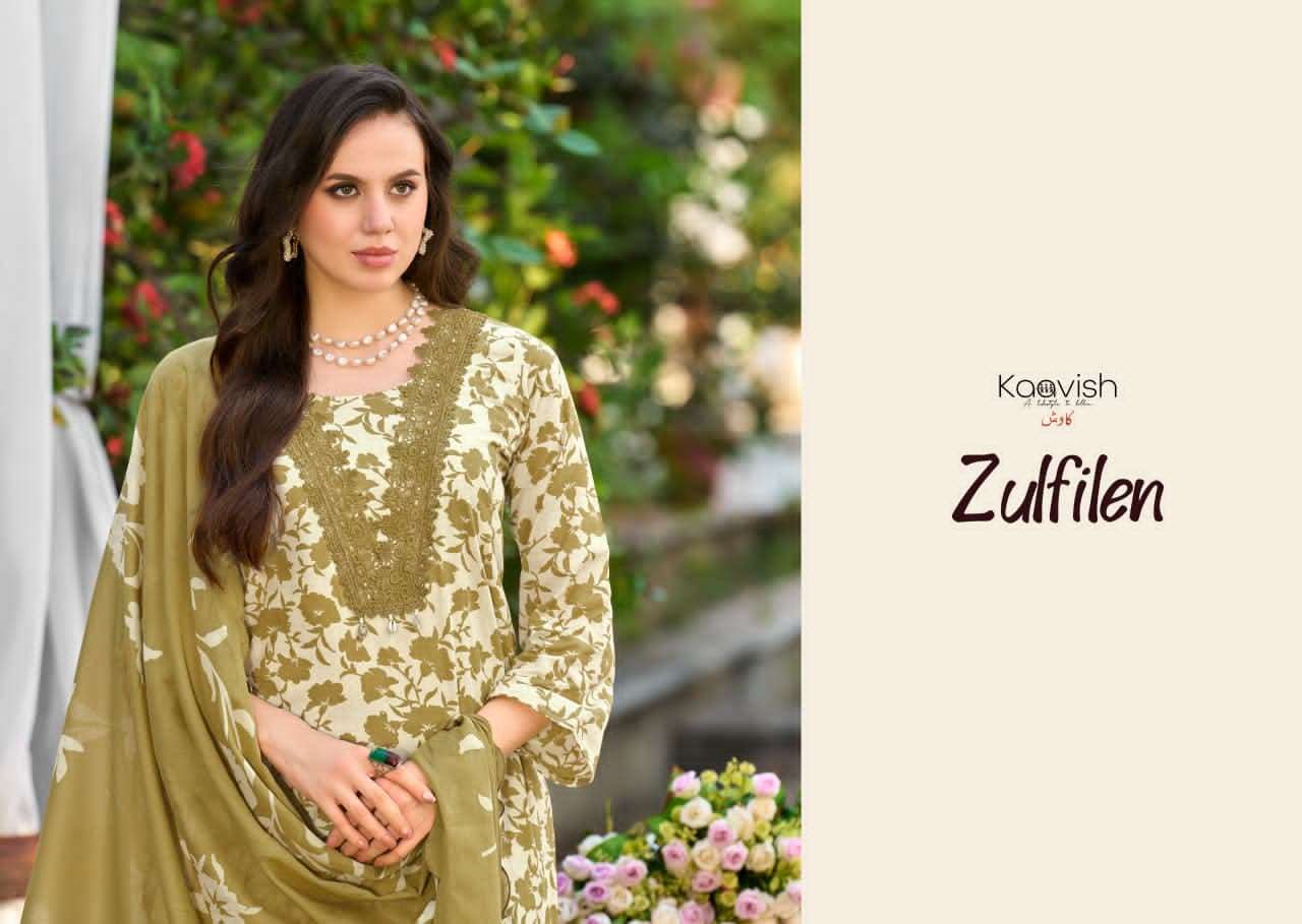 Kaavish Fashion Zulfilen Pure Lawn Cotton Pakistani Suit - Amrah Wholesale