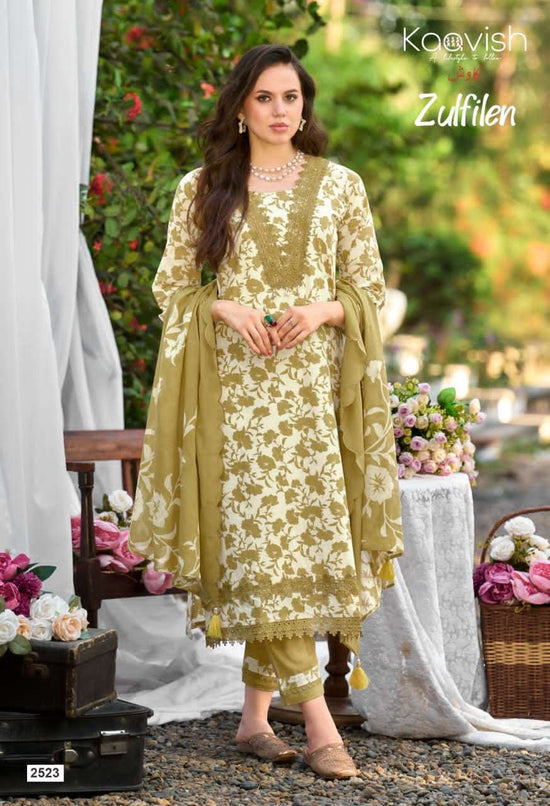 Kaavish Fashion Zulfilen Pure Lawn Cotton Pakistani Suit - Amrah Wholesale