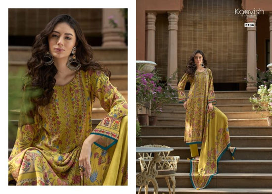 Kaavish Rosewood Viscose Pashmina Digital Printed Pakistani Suit