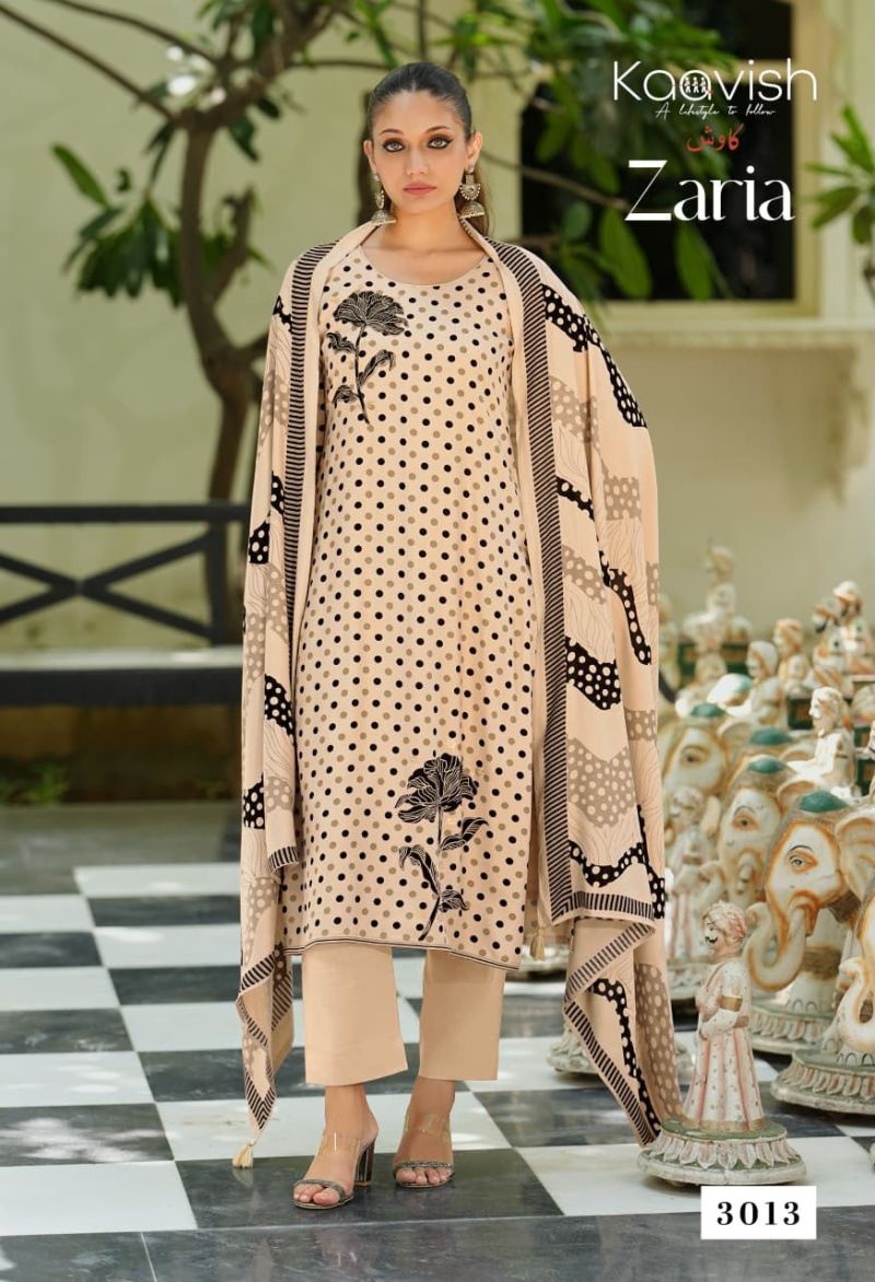 Kaavish Zaria Viscose Pashmina Digital Print Embroidered Salwar Kameez