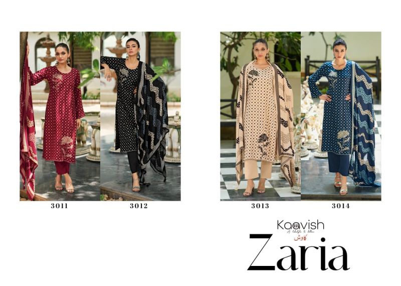 Kaavish Zaria Viscose Pashmina Digital Print Embroidered Salwar Kameez