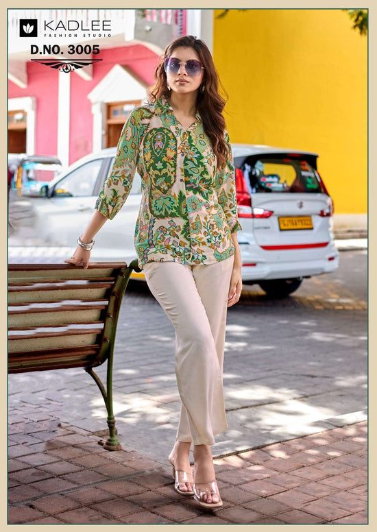 KADLEE AARU Rayon Printed Full Stitched Co-Ord Set - Amrah Wholesale
