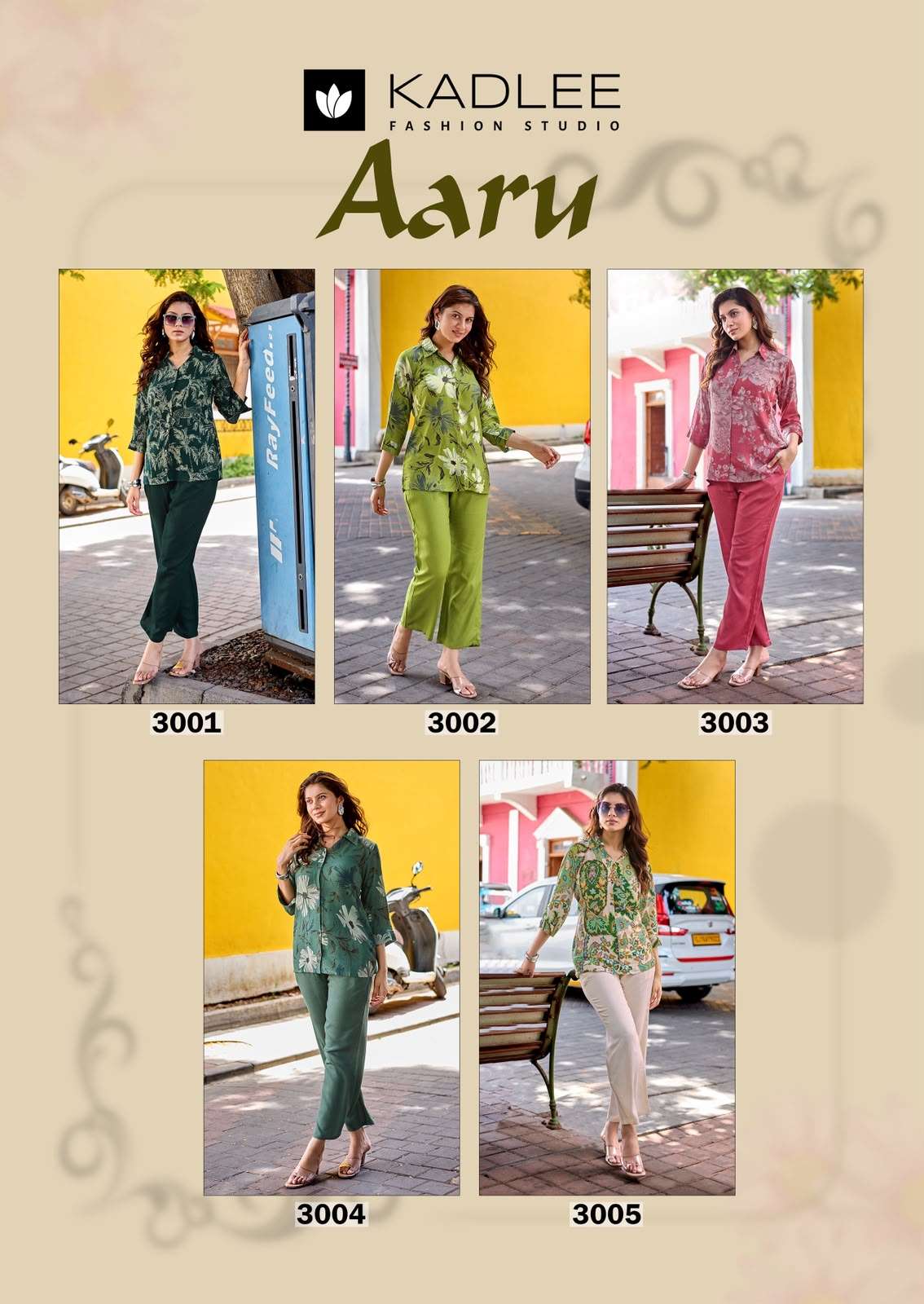 KADLEE AARU Rayon Printed Full Stitched Co-Ord Set - Amrah Wholesale