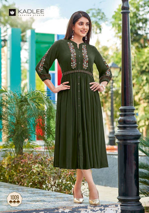 KADLEE AASHMIN VOL-2 Rayon Printed Full Stitched Anarkali Kurti Wholesale Surat
