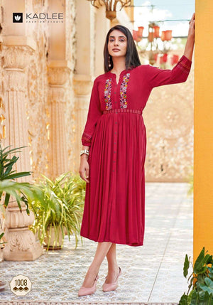 KADLEE AASHMIN VOL-2 Rayon Printed Full Stitched Anarkali Kurti Wholesale Surat