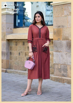 KADLEE ALEENA Viscose Embroidered Anarkali Kurti - Amrah Wholesale