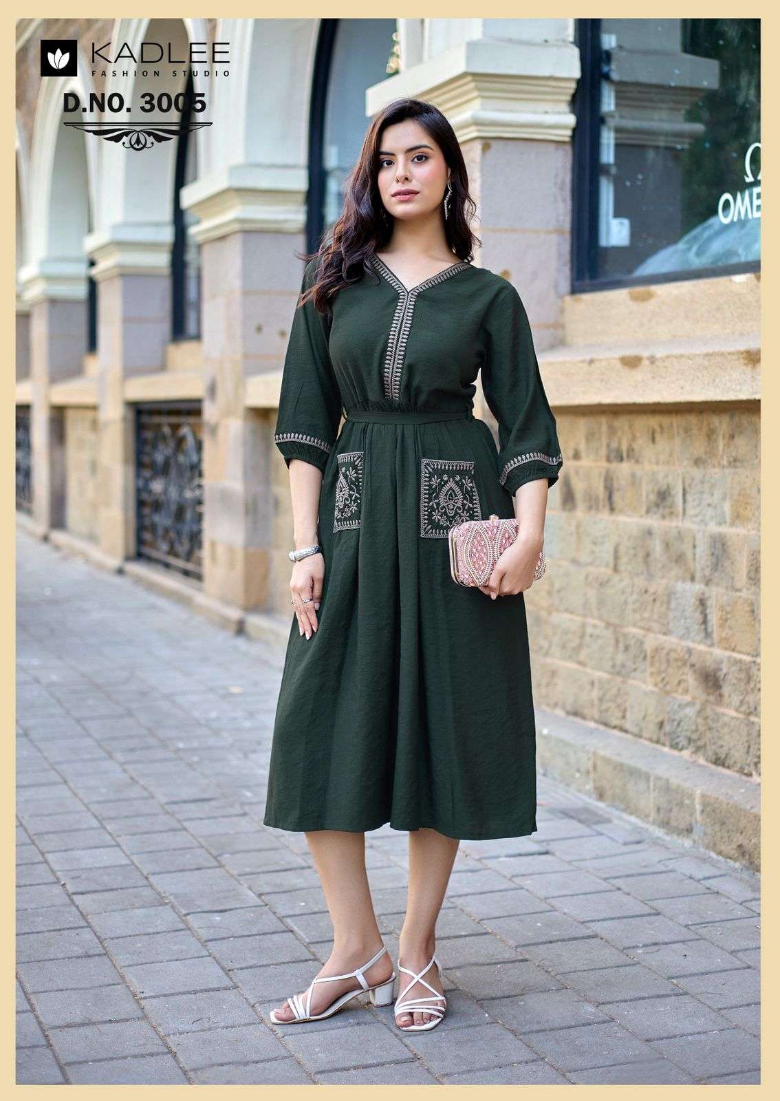 KADLEE ALEENA Viscose Embroidered Anarkali Kurti - Amrah Wholesale
