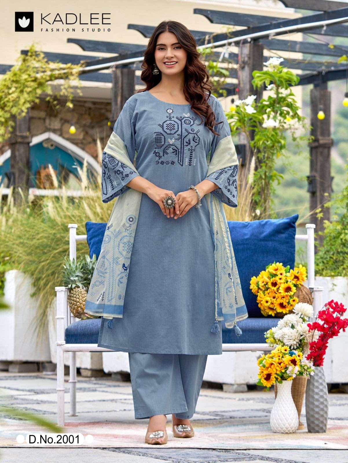 Kadlee Deeva 2001 To 2005 Series Cotton Printed Embroidery Suit Set
