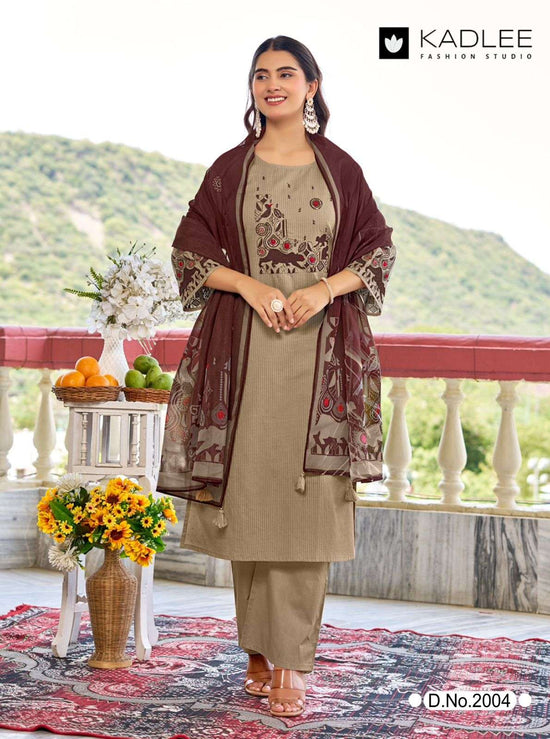 Kadlee Deeva 2001 To 2005 Series Cotton Printed Embroidery Suit Set
