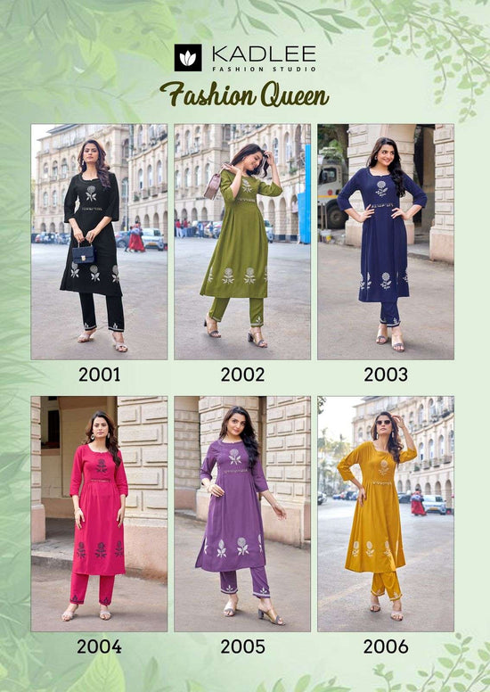 Kadlee Fashion Queen Rayon Printed Kurti Pant Set