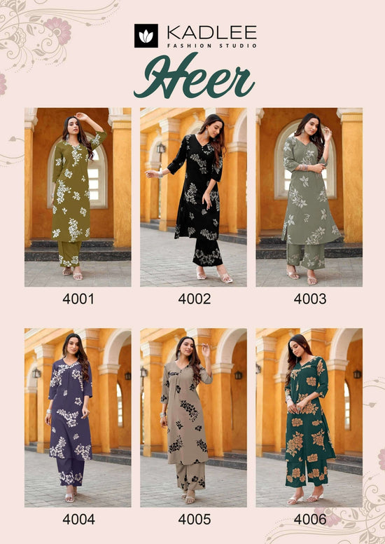 Kadlee Heer Rayon Co Ord Set - Amrah Wholesale
