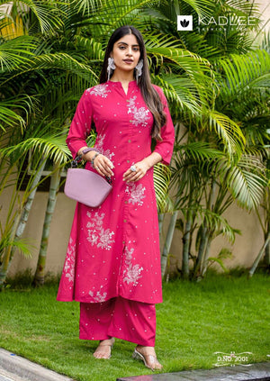 KADLEE KARNAEE Rayon Salwar Suit Set Wholesale Surat - Amrah Wholesale