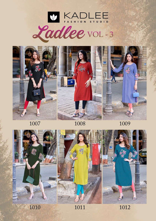 Kadlee Ladlee Vol-3 Rayon Printed Kurti - Amrah Wholesale