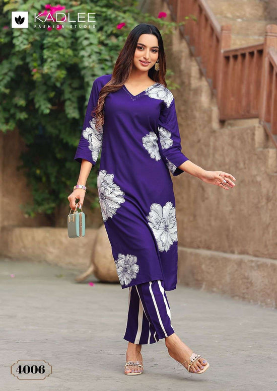 KADLEE RANGOLI Pure Rayon Printed Co-Ord Set