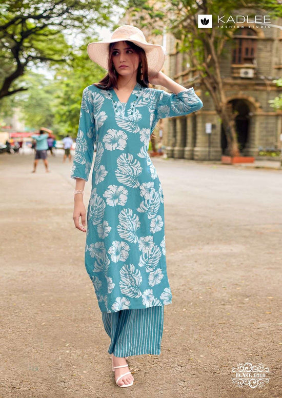 Kadlee Rangoli Vol - 03 Rayon Kurti Pant Set - Amrah Wholesale
