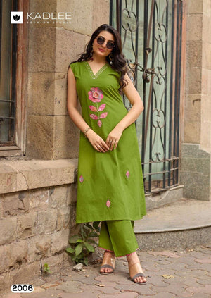 KADLEE ROSE PETAL 2001–2006 Cotton Printed Stitched Kurti Set Wholesale Surat - Amrah Wholesale
