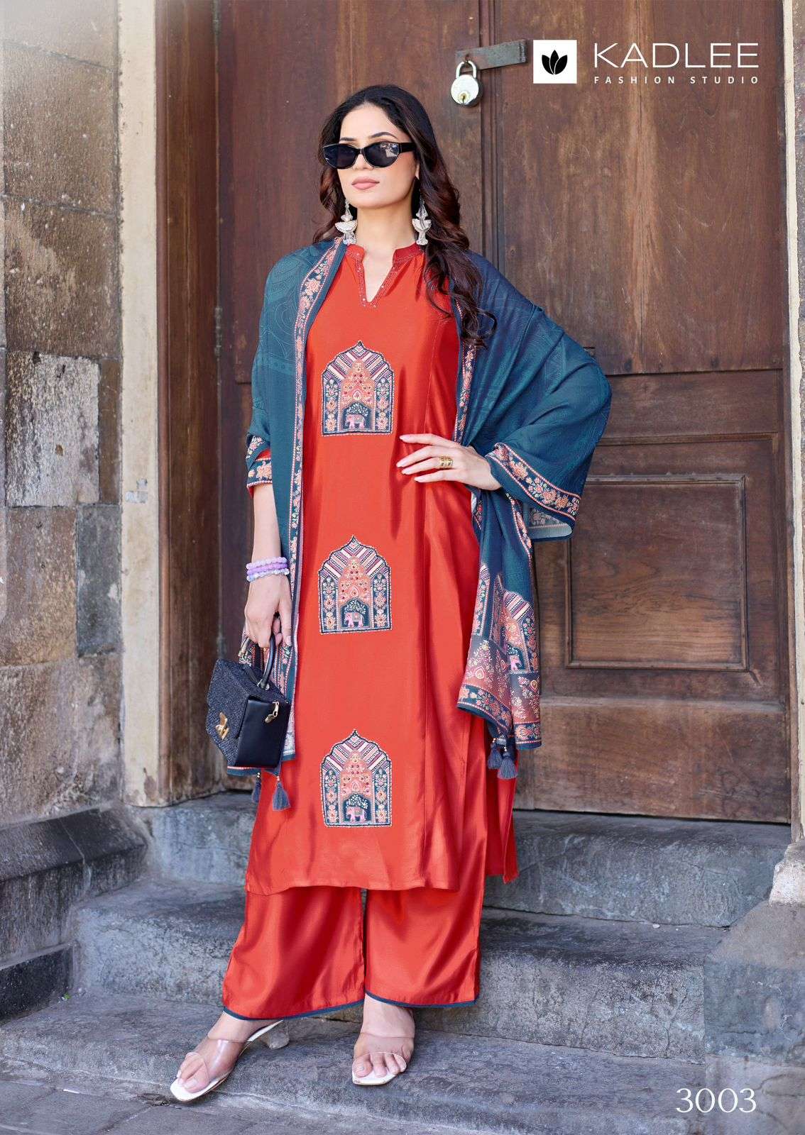 Kadlee Royal Queen Gajji Silk Handworked Stitched Salwar Suit Set