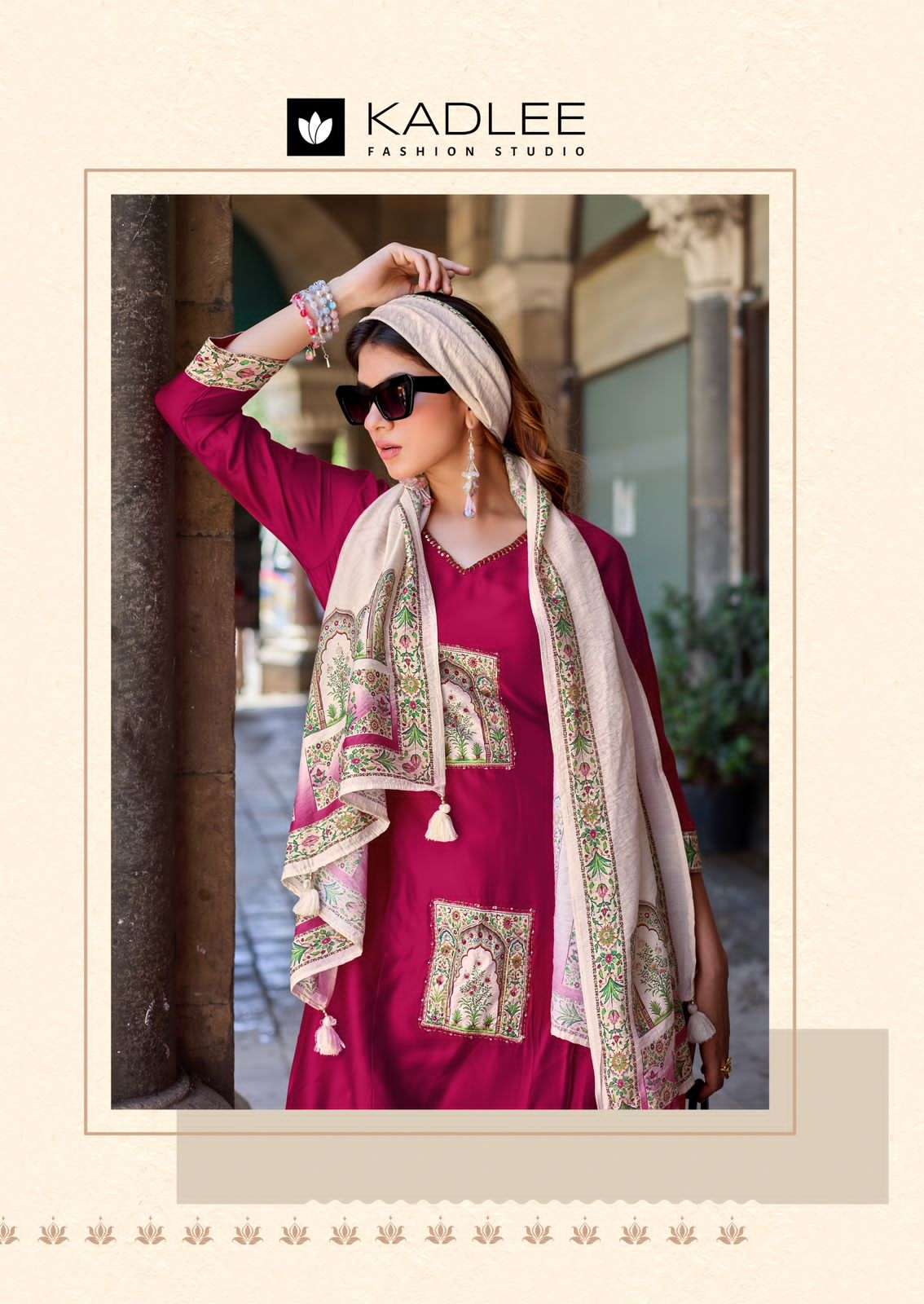 Kadlee Royal Queen Gajji Silk Handworked Stitched Salwar Suit Set