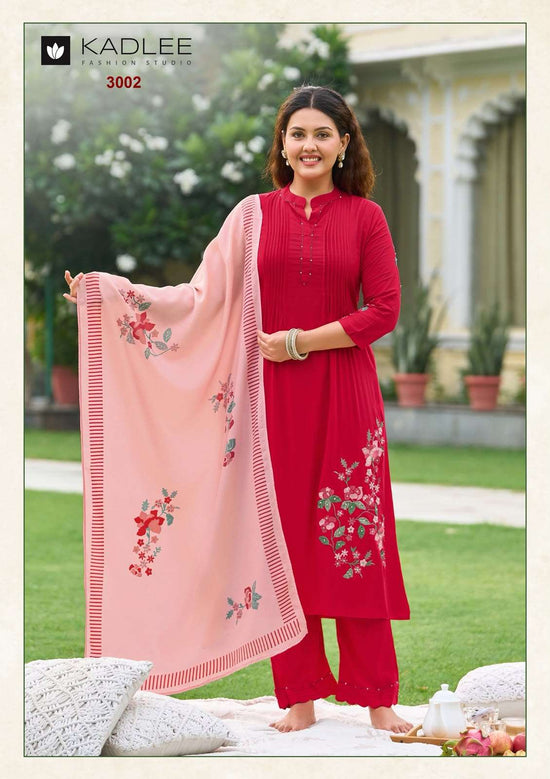 Kadlee Saaj Rayon Printed Ready To Wear Salwar Suit