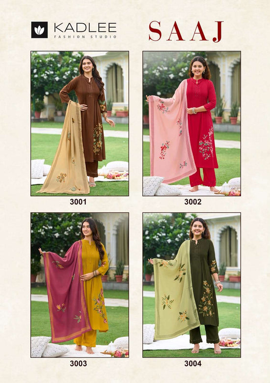 Kadlee Saaj Rayon Printed Ready To Wear Salwar Suit