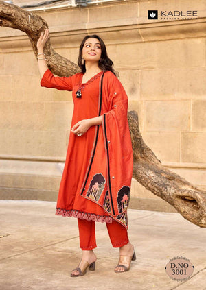 KADLEE SAIRAA Muslin Embroidered Salwar Suit Set