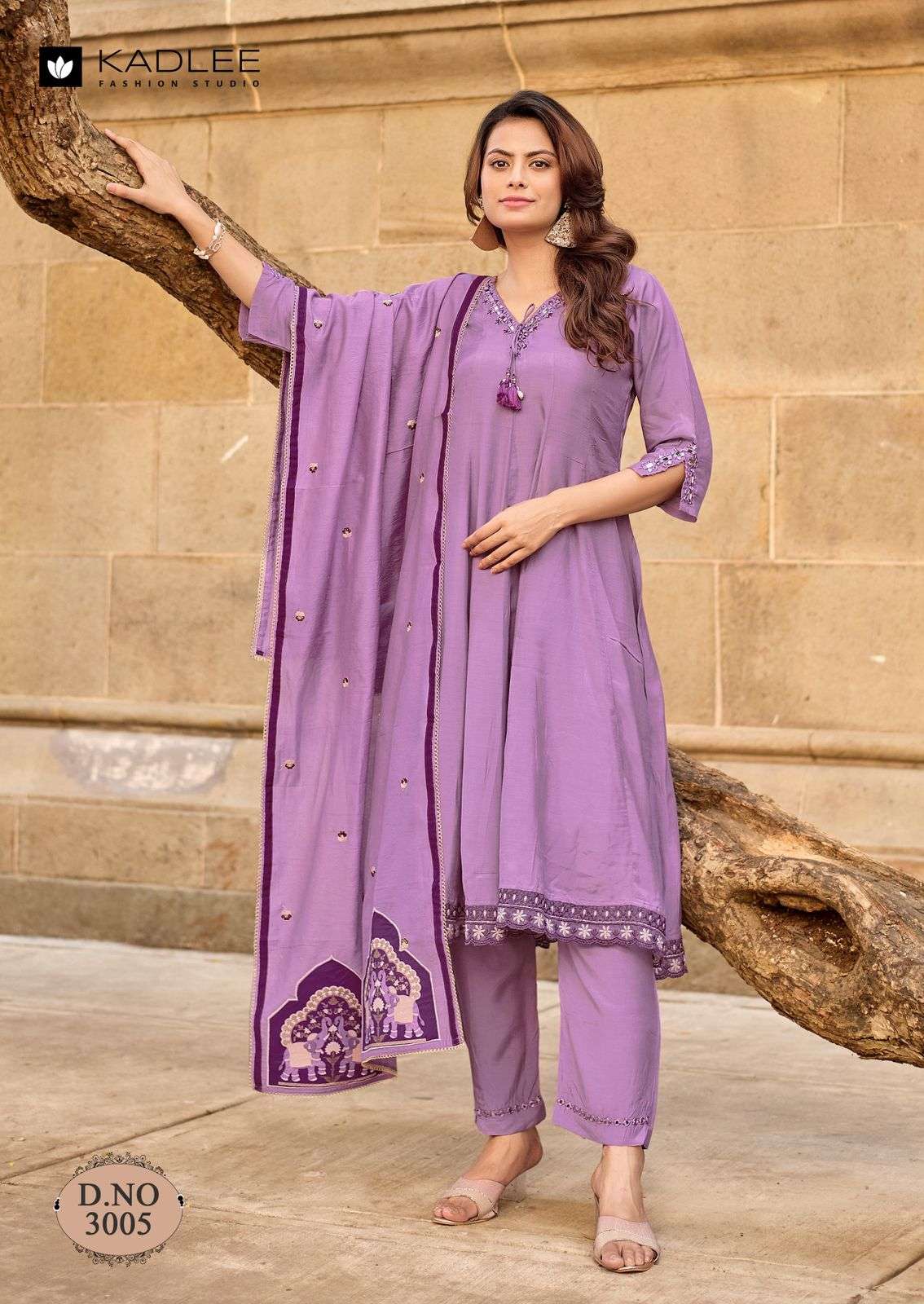 KADLEE SAIRAA Muslin Embroidered Salwar Suit Set