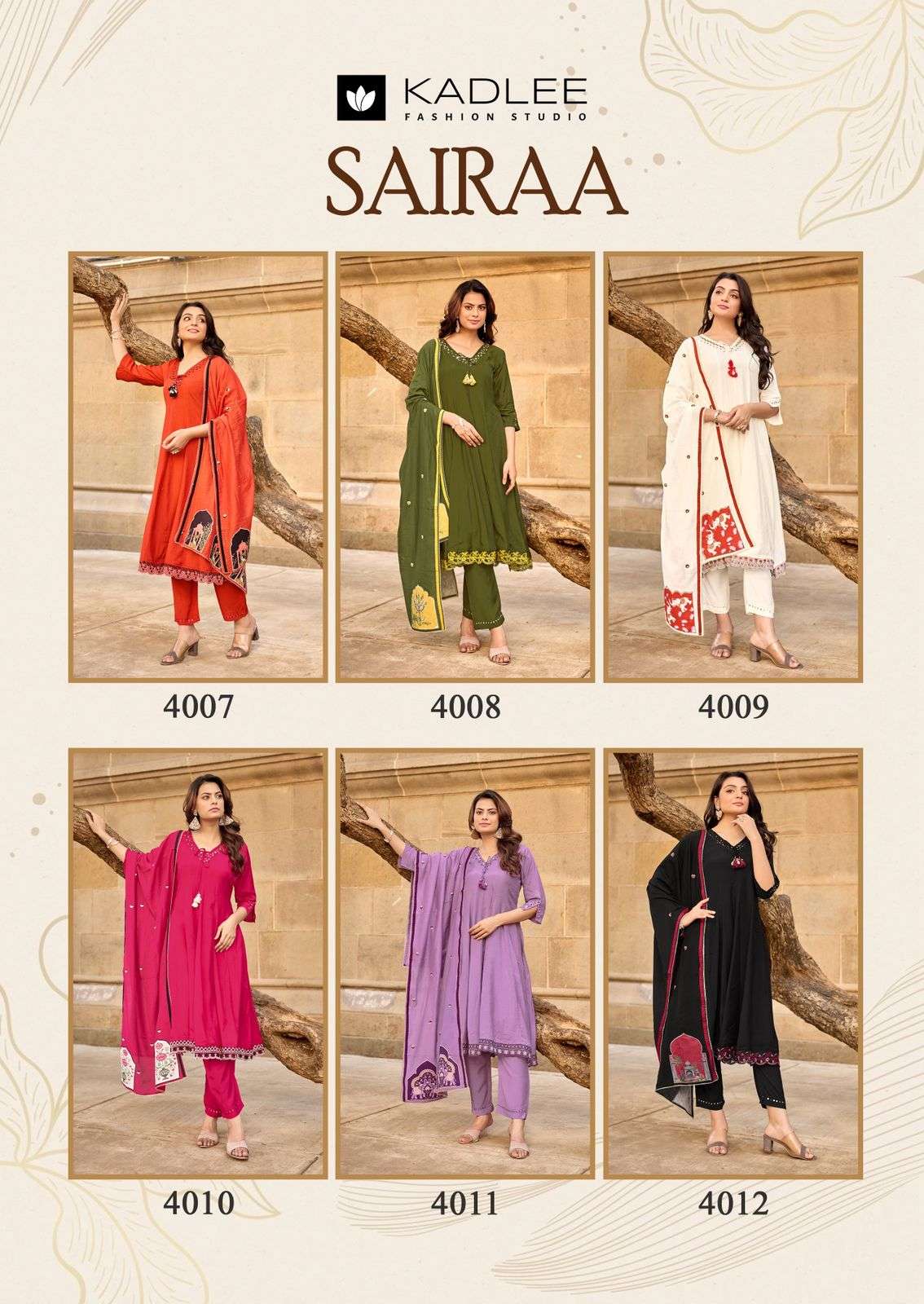 KADLEE SAIRAA Muslin Embroidered Salwar Suit Set