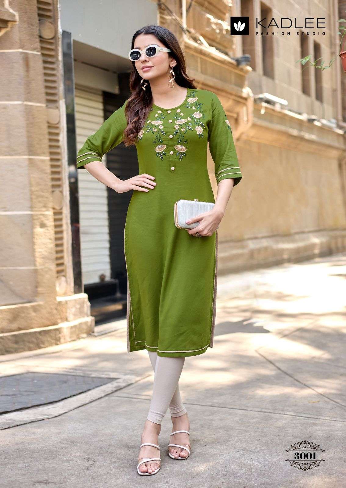 KADLEE SUCHITRA Rayon Embroidered Stitched Kurti