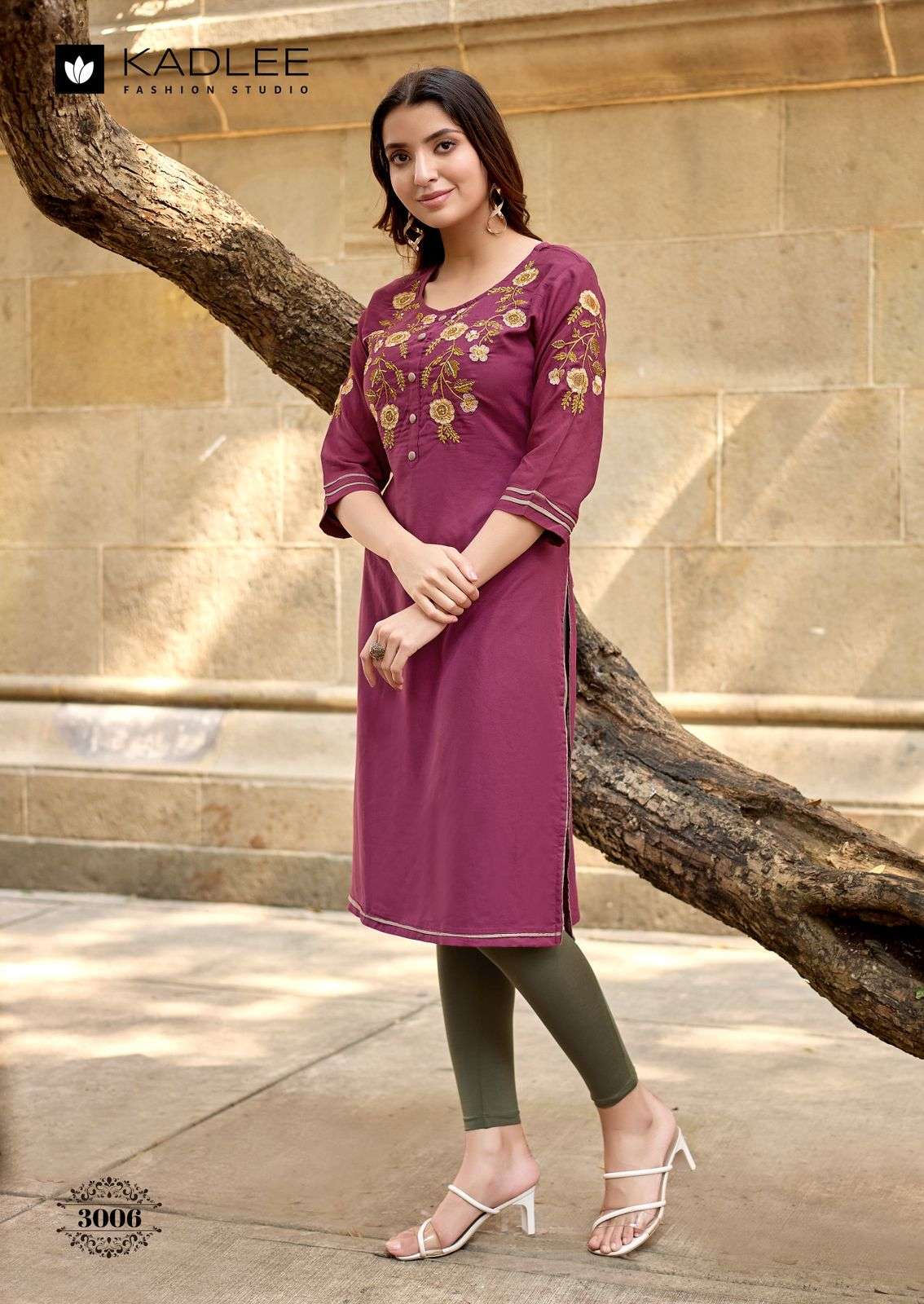 KADLEE SUCHITRA Rayon Embroidered Stitched Kurti