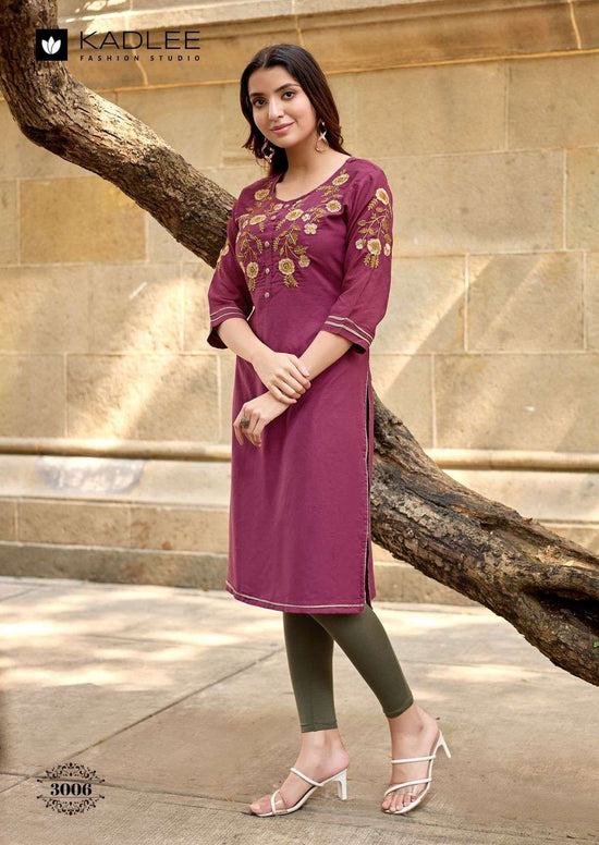 KADLEE SUCHITRA Rayon Embroidered Stitched Kurti