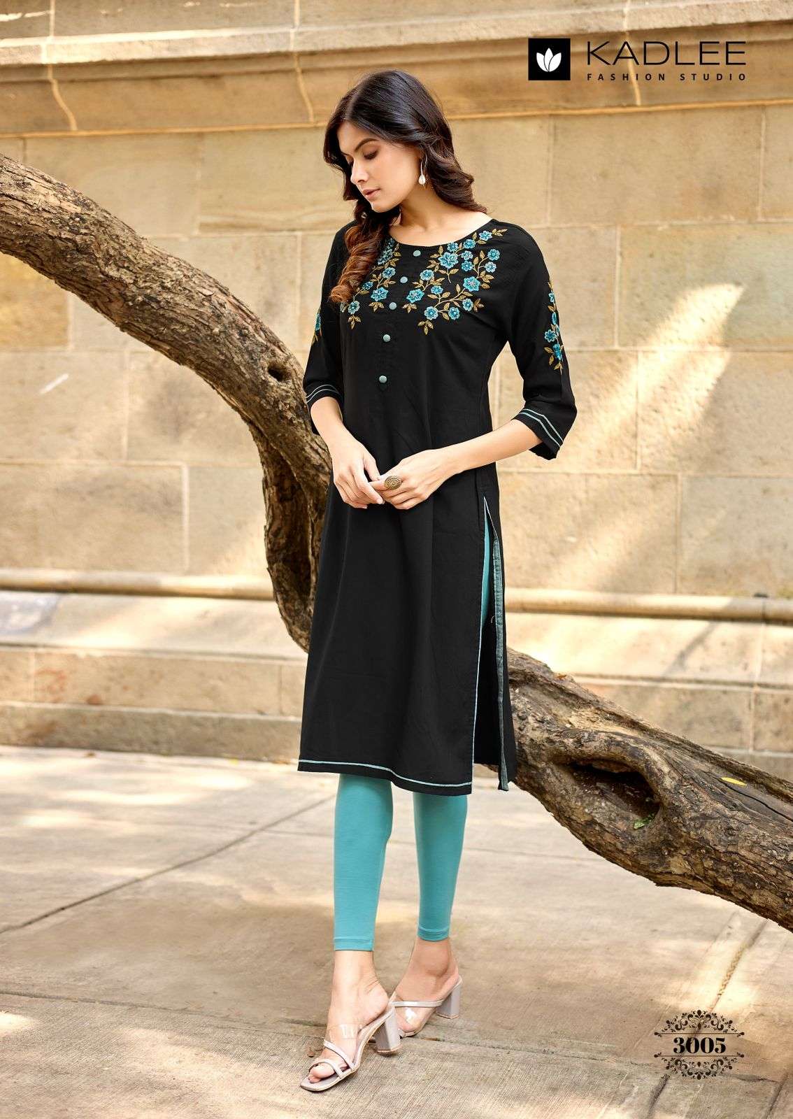 KADLEE SUCHITRA Rayon Embroidered Stitched Kurti