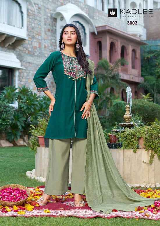 Kadlee Tarnika Roman Silk Embroidered Stitched Salwar Suit