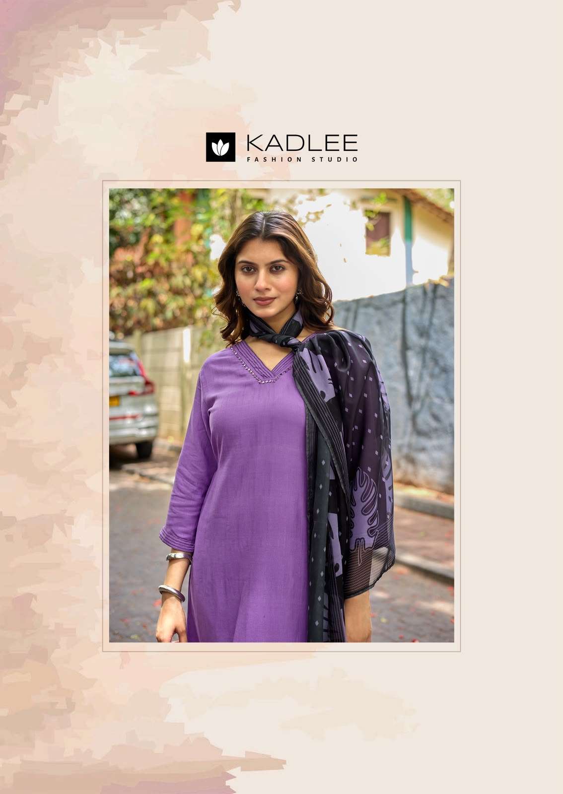 Kadlee Trisha Rayon Hand Thread Work Kurta Pant Dupatta Set