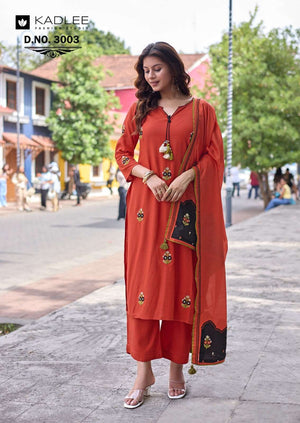 KADLEE VASANT Rayon Ready To Wear Salwar Suit Set