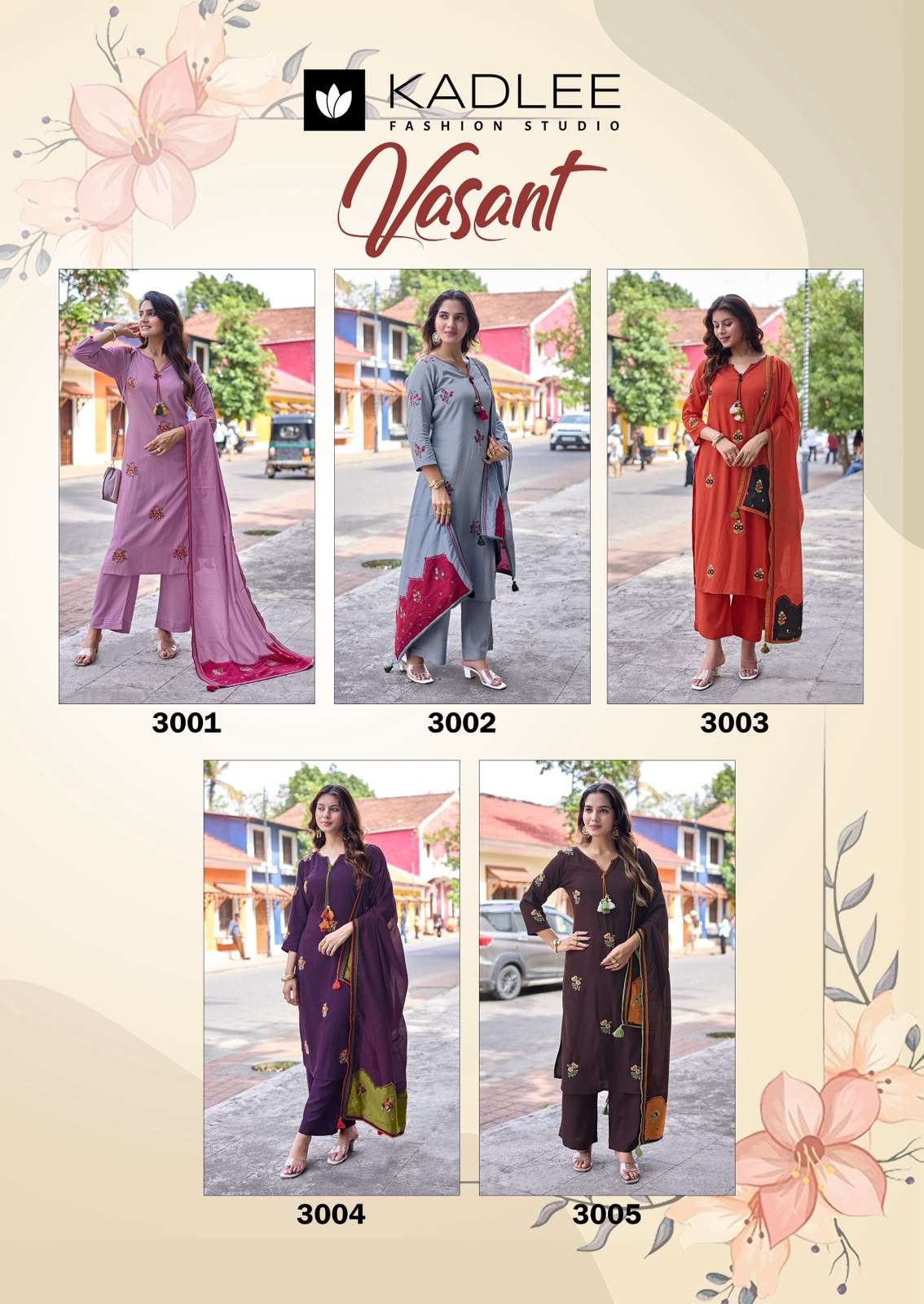 KADLEE VASANT Rayon Ready To Wear Salwar Suit Set