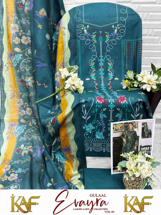 Kaf Evayra Gulaal Vol 3 Karachi Cotton Pakistani Suit - Amrah Wholesale