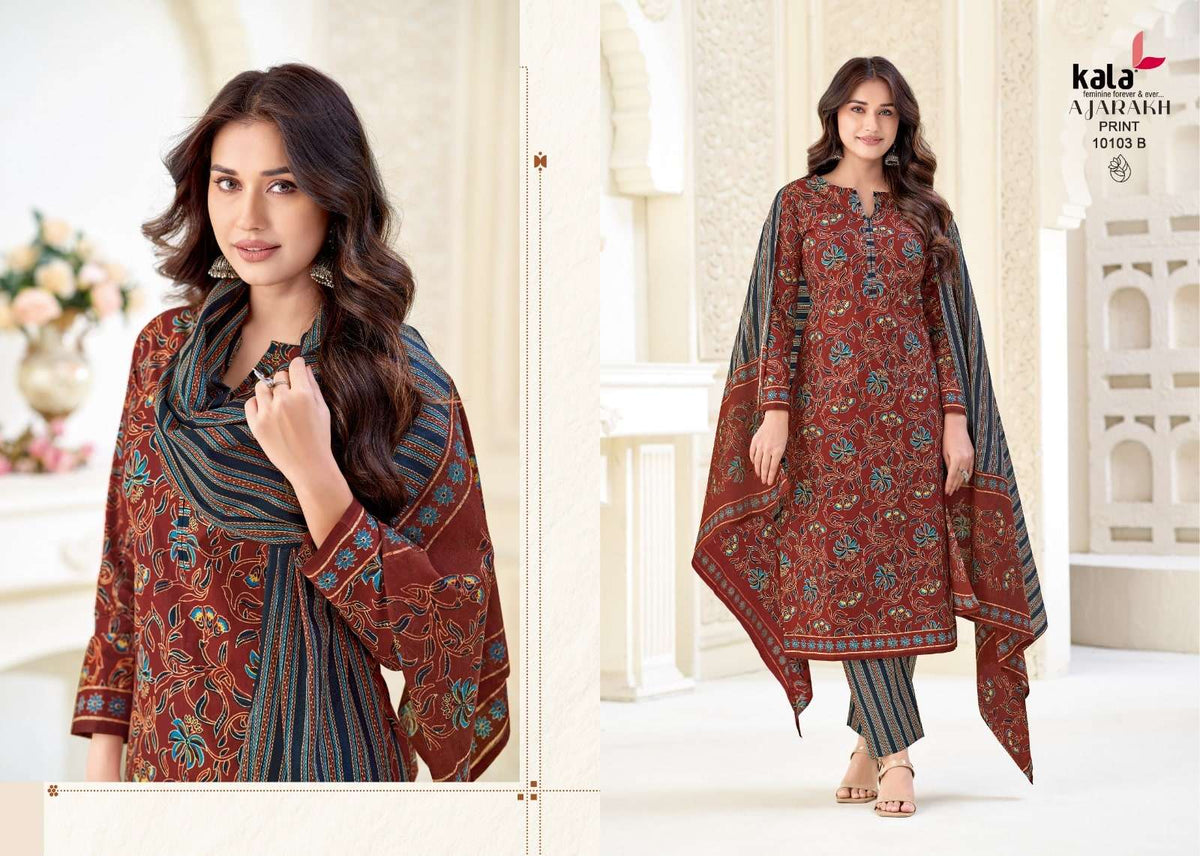Kala Ajrakh Vol 1 Pure Cotton Unstitched Dress Material