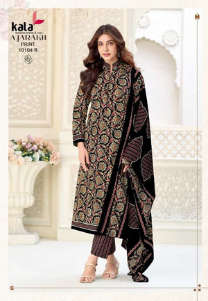 Kala Ajrakh Vol 1 Pure Cotton Unstitched Dress Material - Amrah Wholesale