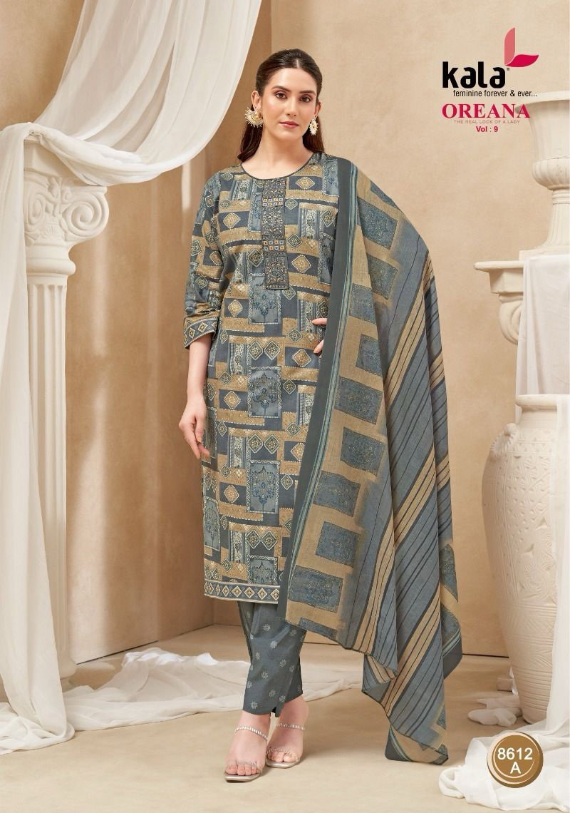 Kala Fashion Kala Oreana Vol 9 Cotton Kurti Pant Dupatta Set