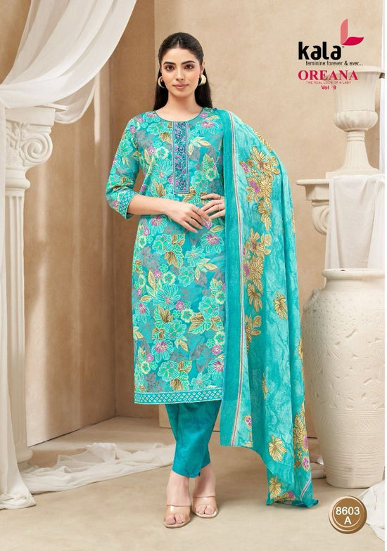Kala Fashion Kala Oreana Vol 9 Cotton Kurti Pant Dupatta Set