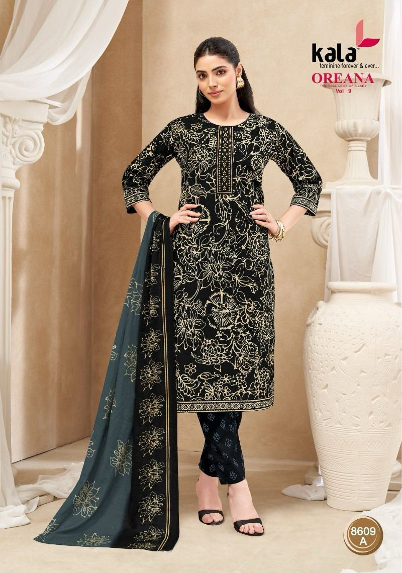 Kala Fashion Kala Oreana Vol 9 Cotton Kurti Pant Dupatta Set