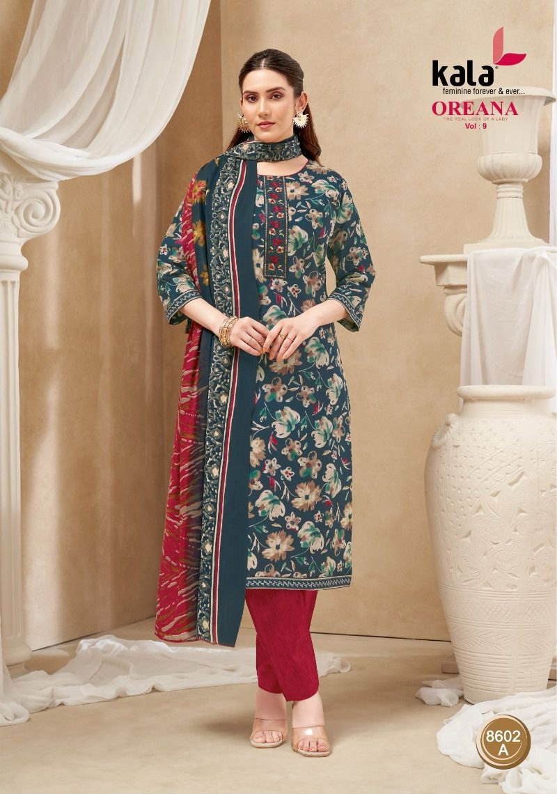 Kala Fashion Kala Oreana Vol 9 Cotton Kurti Pant Dupatta Set