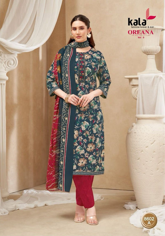 Kala Fashion Kala Oreana Vol 9 Cotton Kurti Pant Dupatta Set