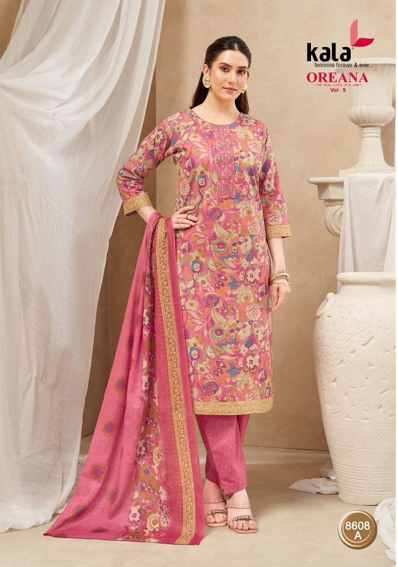 Kala Fashion Kala Oreana Vol 9 Cotton Kurti Pant Dupatta Set
