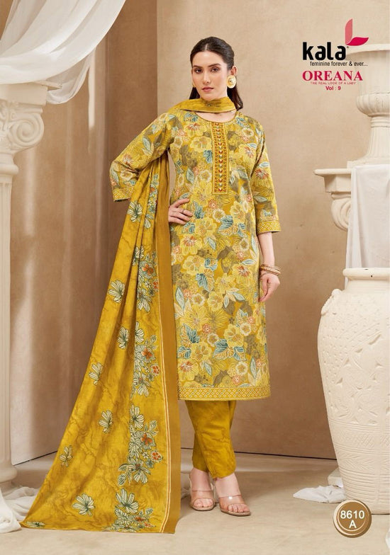 Kala Fashion Kala Oreana Vol 9 Cotton Kurti Pant Dupatta Set